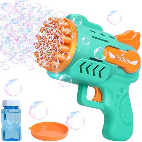 Jiosdo Bubble Machine: Hand-Held, Electric Bubble Makers with 29 Holes for Kids - Silent Blaster for Indoor and Outdoor Play