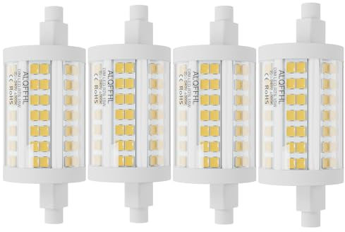 R7S LED Lampen 78mm Dimmbar 15W, Doppelendige J Typ Flutlichter(150W Halogenstab T3 äquivalent), 4000K 2000Lm, LED Leuchtmittel Stablampe, Wände Sicherheit Böden Glühbirnen,4er-Pack(Natürliches Weiß)