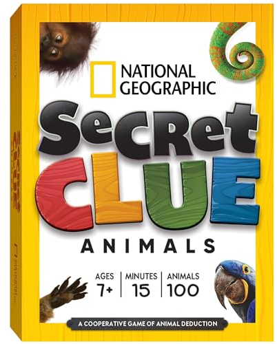 National Geographic – Secret Clue: Tiere | kooperatives Familien-Kartenspiel für Kinder | Geschenk für Jungen und Mädchen im Alter von 7, 8, 9, 10 Jahren | pädagogisches und lustiges Erlebnis