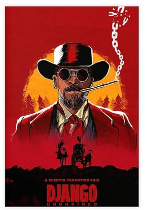 Django Unchained Poster auf Leinwand, Schlafzimmer, Dekoration, Sport, Landschaft, Büro, Raumdekoration, Geschenk, ungerahmt, 30 x 45 cm