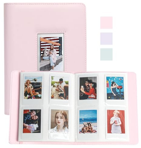 Nchdewui Fotoalbum mit 288 Taschen, Fotoalbum für Polaroid Fotoalben 3 Zoll Kompatibel mit Fujifilm Instax Mini, Mini Fotoalbum, K-pop Fotokarten (Rosa)