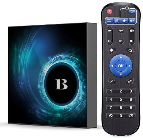 Android TV Box 4GB RAM 64GB ROM, TV Box Android 2025 6K Smart TV Box Quad-core CPU mit 2.4G/5G Dual-WiFi 4K 6K 3D H.265 HDR10 Bluetooth Smart Box für TV