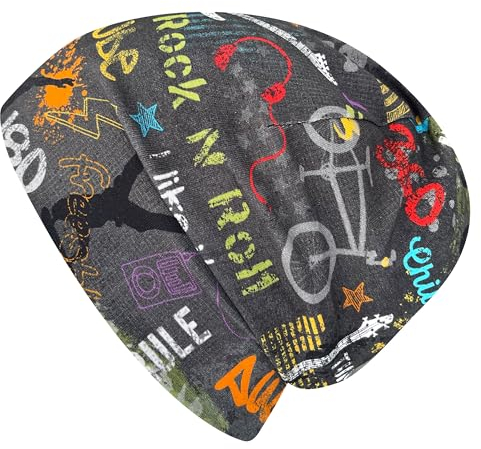Wollhuhn Jungen/Mädchen Shorties Beanie/Beanie-Mütze/Kinder-Mütze Bequem Viele Motive Jersey Zweilagig Gefüttert Übergangszeiten (Öko-Stoffe/Bio) 2024202401 (Cool Stuff Anthrazit, M)