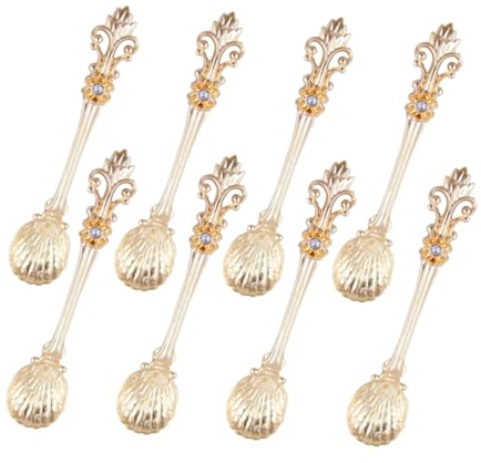 Zerodeko 8 Piezas Cucharas de café vintage Cucharas de café de aleación cucharadas cucharas de aleación de zinc cucharas de cafe cuchara de cocina cuchara de café Anticuado
