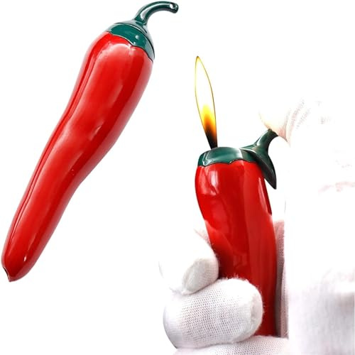 Kreatives winddichtes Chili- und Schokoladen-Butanfeuerzeug, wiederverwendbares Fackelfeuerzeug mit weicher Flamme, cooles, verstellbares Butanfeuerzeug, süßes und lustiges gutes Geschenk für Männer (