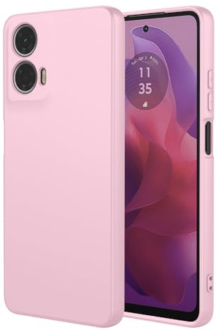 RonRun Flüssiges Silikon Hülle für Motorola Moto G24 Power, Stoßfest Schutzhülle mit Soft Mikrofaserfutter Handyhülle Kratzfest Telefonhülle - Rosa