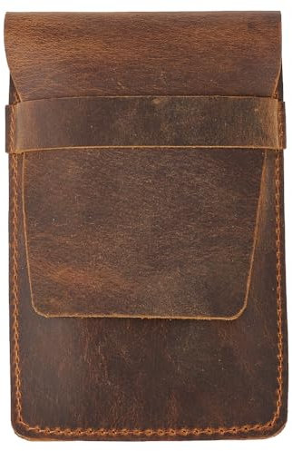 OLYCRAFT 5.1x3.3x1.1 Pollici 3 Dita Custodia per sigari in vera pelle Custodia portatile per sigari da viaggio Custodia per orologio singola per gli amanti dei sigari Custodia per orologi