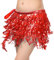 LETTERASHQP Glitzer Rock Damen Pailletten Rock Damen Bauchtanz Rock Glitzer Rock Rot Quasten Glitzerrock Pailetten Rock Rot Damen Pailletten Rock Mädchen für Karneval