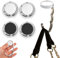 AHEJIOO Taschenhalter für Tisch - 4 Stück Faltbare Antirutsch Taschenhaken Halterung, Kreative Geschenke für Frauen, Silber Metall Taschenaufhänger, für Schreibtisch, Büro, Restaurant, Bar