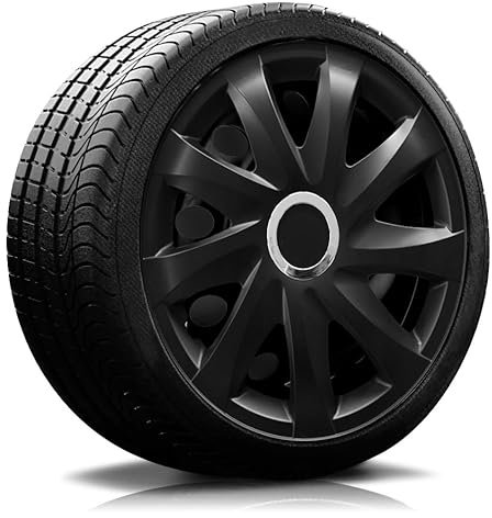 Autoteppich-Stylers RADKAPPEN RADBLENDEN RK01 schwarz matt für 16 Zoll Stahlfelgen 4 Stück