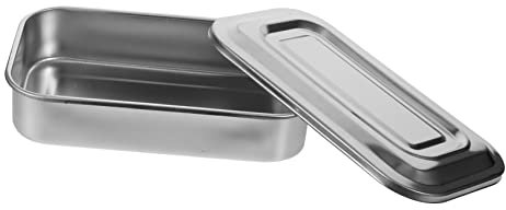 ULTECHNOVO 2 Piezas 8 plato cuadrado de de belleza Lámina instrumento Bac plata cubertero para cajon bandeja para instrumental de odontología bandeja esterilizadora quirurgica