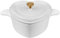 Flavehc Heart Shaped Dutch Oven 3 qt Cast Iron Pot With Lid - Enameled for Bread Baking, White
