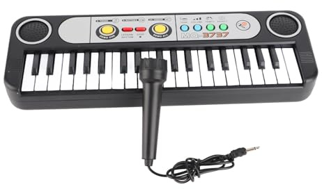 FLEXMAN Piano Keyboard for Beginners, 37 Key Electric Key Board Piano with a Mini Microphone, Portable Battery Powered Music Piano Keyboard for Kids