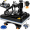 5-in-1-Heißpressmaschine Multifunktionaler digitaler Transfer-Sublimationskipphebel for T-Shirt-Kappen-Tassen-Platten 12x15inch Leistungsstärker und effizienter(Noir)