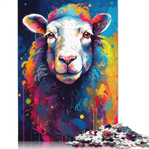 1000-teiliges Puzzlespiel mit Tierschafen, Puzzles für Holzpuzzles, Lernspiel, Herausforderungsspielzeug, 75 x 50 cm