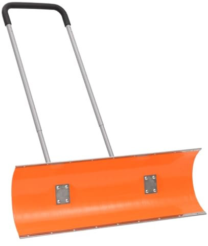 ShGaxin Schneeschieber mit Teleskopgriff Orange 96 cm Stahl, Schneeschaufel, Schneeschaber Schnee Entfernung