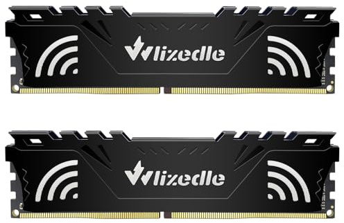 Wlizedle DDR4 3600MHz Memoria RAM 16GB Kit (2x8GB) XMP 2.0 CL18 DIMM PC Modulo di Memoria PC4-28800 288-Pin 1.35V Non-ECC 2Rx8 Upgrade per Desktop/Computer, Nero