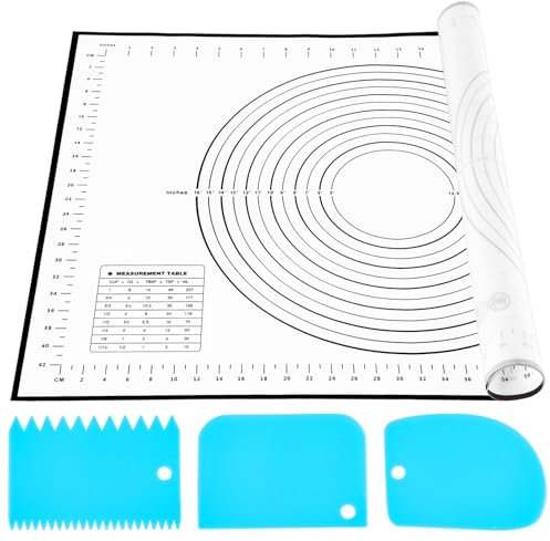 Nifogo Tapete de Silicona para Horno 70 x 50 cm con Raspador, Grande Alfombrilla para Horno Antiadherente Reutilizable para Pasta Pizza Torta Galletas