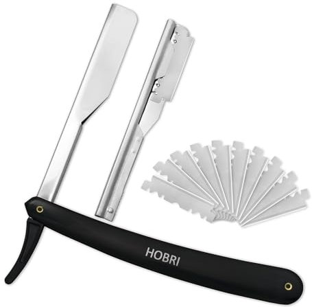 5RIDGE Traditionelles Rasiermesser – Professionelles Friseurzubehör für die Rasur und Bartpflege von Männern 10 Rasierklingen Tragetasche