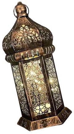 Jiqoe Lampe en fer sur pied pour l'Aïd, décoration creuse, sans pile