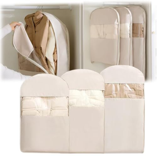 Platzsparender Kleidersack zum Aufhängen mit selbstkomprimierendem Reißverschluss, platzsparender Schrank-Organizer, Staubschutz, Kleidertaschen, Kleidung, Anzüge, Kleider, Jacken, Schrank-Organizer