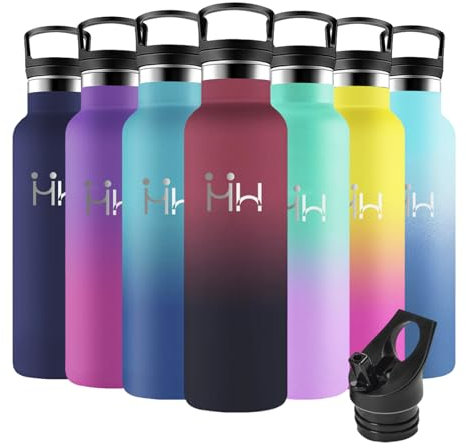 Motswedi Botella Termica, 500 ml sin BPA, Botella Agua Acero Inoxidable, Frio/Calor, Botella Agua con Pajita, a Prueba Fugas, Botella Agua Niños para Deporte, Oficina, Yoga, Ciclismo, Rojo & Negro