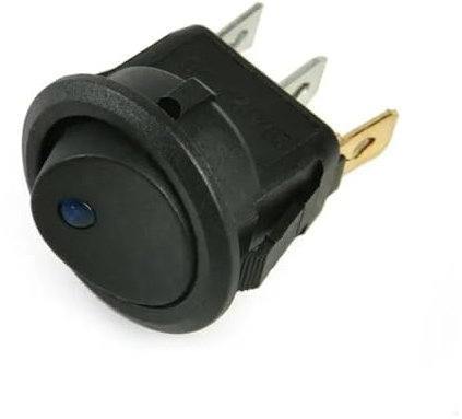 Interruttore a bilanciere KCD1 10A 12V 220V con luce a LED for auto e barche, rotondo, ON/OFF, SPST, 1 pezzo(Blue,12V)