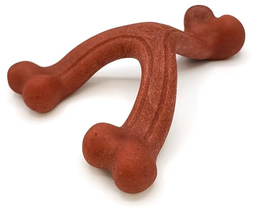 Nylabone Strong Chew Wishbone Dog Toy Made with Real Bacon, Durable Chew Toys for Aggressive Chewers, Long Lasting Dog Bone, Keeps Dogs Busy, Large Breeds - Up to 50 lbs