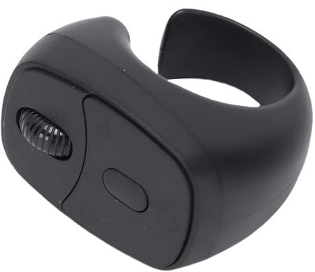 Yanmis Wireless Bluetooth Remote Control, Finger Wearable Page Turner with Roller for Scrolling Clicking Volume Control, for Phone Android Tablet TikTok (Black)