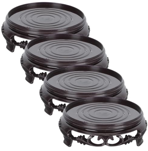 Alasum 4pcs Plastic Garden Plant Riser with Sturdy Structure and Supporting Points, Tabletop Planter Stand for Vase and Potted Plant, Decorative Storage Display Base Suitable for Indoor