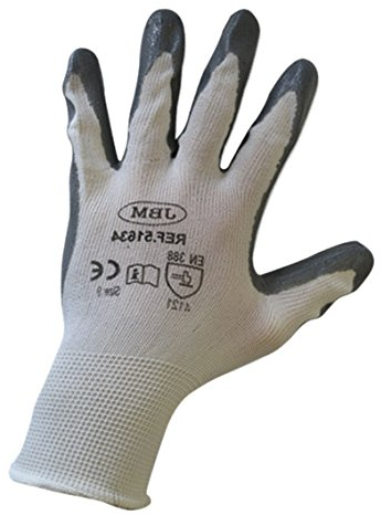 JBM 51634 Pair de guantes con palma reforzada de nitrilo talla 9