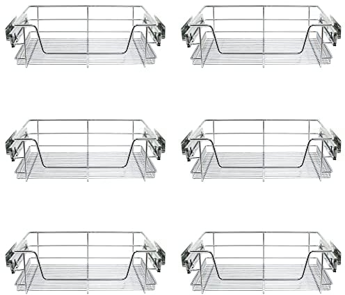 6 x KuKoo Teleskopschublade 60cm Ausziehbare Küchenschublade Schrankauszug Ablage Küchen Regal Korbauszug Schlafzimmerschublade für 600mm Breite Schränke Küchenorganisation Aufbewahrung Ordnungssystem