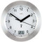 AMS Wanduhr Baduhr Badezimmeruhr Funk silbern wasserdicht mit Thermometer