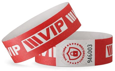 linie zwo ®, 100 Stück Einlassbänder 19 x 254 mm - VIP, Rot
