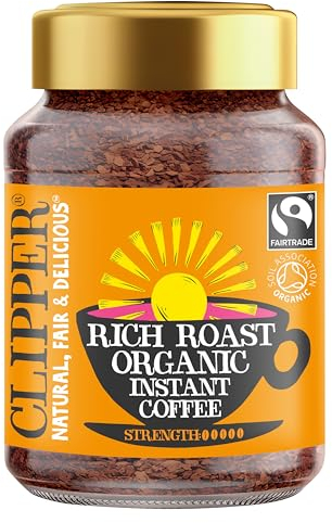 Clipper Rich Roast Organic Instant Coffee | 6 x 100g Jars | Bulk Buy for Home & Catering | Sustainable Fairtrade Coffee by Clipper Teas | Ethically Sourced