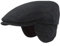 Herren Winter Schiebermütze mit Ohrenklappen Flatcap Schirmmütze 100% Wolle Newsboy ausklappbarer Ohrenschutz Hautfreundlich Bequem Fischgrät Blau 64