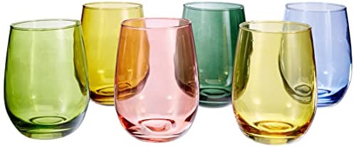 Tognana Tulip, Lot de 6 Verres 400 cc, verre, multicolor