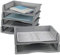 Bblie Schreibtisch Organizer Briefablage, Ablagefächer Stapelbar Grau, 6er-Set