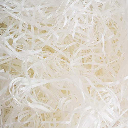 Emartbuy 100 grams Shredded Paper, Ideal for Gift Decoration, Hamper Filling and Gift Packaging - Cream