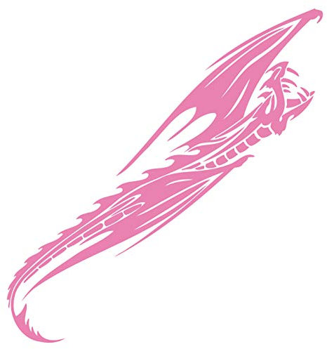 kleb-Drauf | 1 Drache | Rosa - matt | Wandtattoo Wandaufkleber Wandsticker Aufkleber Sticker | Wohnzimmer Schlafzimmer Kinderzimmer Küche Bad | Deko Wände Glas Fenster Tür Fliese