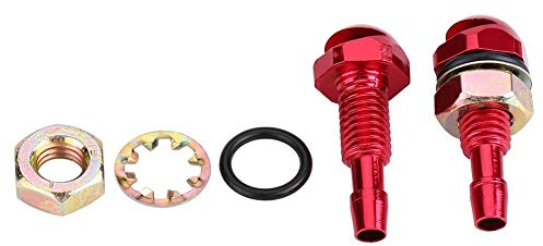 EVGATSAUTO Auto Scheibenwaschdüse, 2 Stück Universal Aluminiumlegierung Auto Frontscheibe Sprühwaschdüse Silber(rot)
