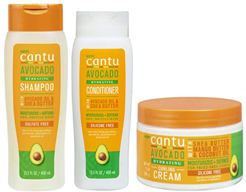 Cantu Avacado Feuchtigkeitscreme Shampoo, Conditioner & Curling Creme