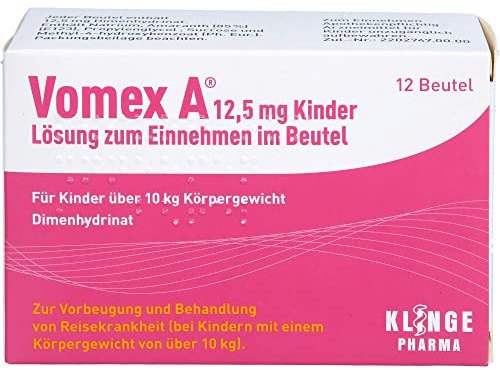 Vomex A 12,5 mg Kinder Beutel gegen Reisekrankheit, 12 St. Beutel