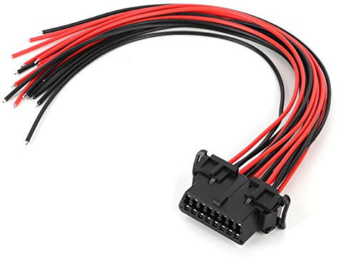 Reminnbor Connecteur mâle OBD2 OBD-II 16 Broches pour Ouvrir Le Fil de Prise | OBD2 16Pin Adaptateur d'extension de connecteur mâle ouvrant Le câble Femelle Convient pour