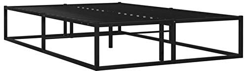 Tidyard Bettgestell Metallbett Lattenrost Bett Bettrahmen Jugendbett Ehebett Bett Metallbettrahmen Schlafzimmerbett Schlafzimmermöbel Schwarz Metall 120x200 cm