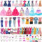 Miunana 47 Accessori per 11.5 Pollici 30 CM Bambola: 3 Vestiti Casuali + 2 Abiti + 2 Costumi da Bagno + 3 Vestiti da Sposa + 10 Moda Vestiti + 6 Corone + 6 Collane + 15 PCS Scarpe