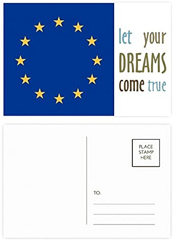 Postkarten-Set mit EU-Nationalflagge, Europa, Ländertraum, Kommen Sie wahr, 20 Stück