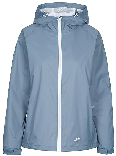 Trespass Womens Rain Jacket Tayah II - Waterproof Shell, Contrast Mesh Lining, Adjustable Hood, 2 Zip Pockets, Elasticated Cuffs, Hem Drawcord, Contrast Zip, Storm Flap