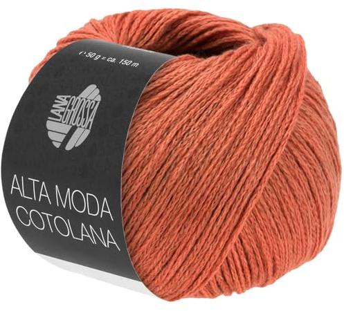 LANA GROSSA Alta Moda Cotolana | Edles Kettengarn aus 45% Schurwolle (Merino superwash), 45% Pima Baumwolle & 10% Polyamid| 50g Wolle zum Stricken & Häkeln | 150m Garn FB 33