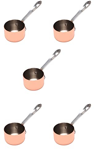 Evarbuild Lot de 5 saucières plaquées cuivre pour sauce, lait, frites, sauce, restaurant occidental, pot en cuivre spécial 3,8 cm